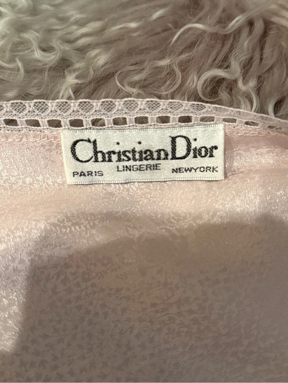 CHRISTIAN DIOR Vintage Lace Trim Pink Nightgown Lingerie Slip Dress Négligée M - Picture 14 of 16